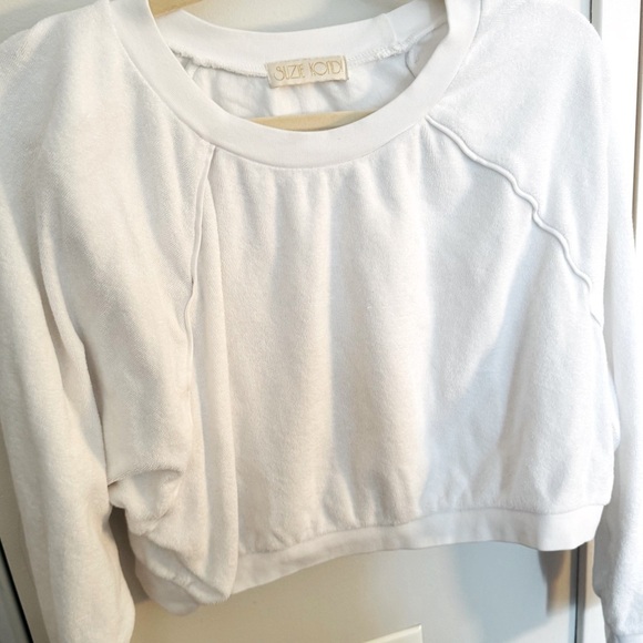 SUZIE KONDI white terry cropped sweatshirt - Picture 4 of 5